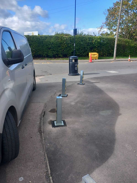 3 x Ramco 100 Telescopic Driveway Security Bollard Fully Installed by Bison Products
