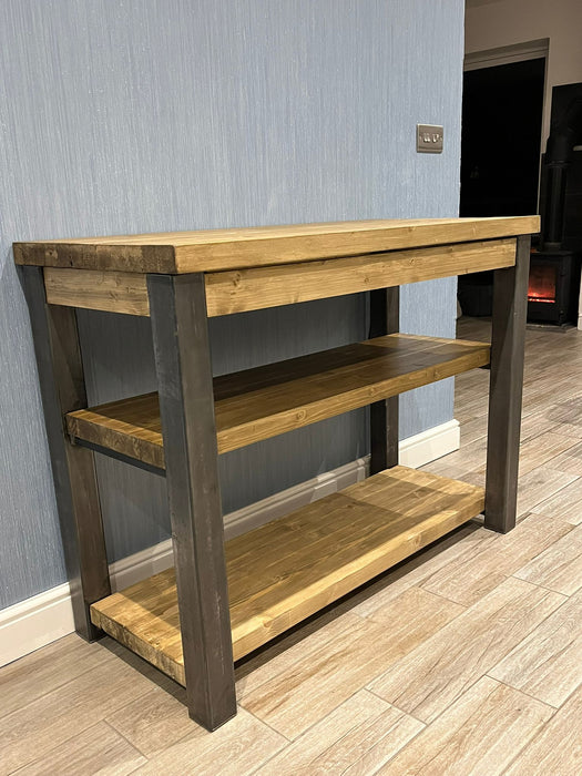 Rustic Industrial Table and Shelf Unit