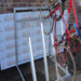 Semi vertical floor mounted bike storage ideal for outside bike sheds.